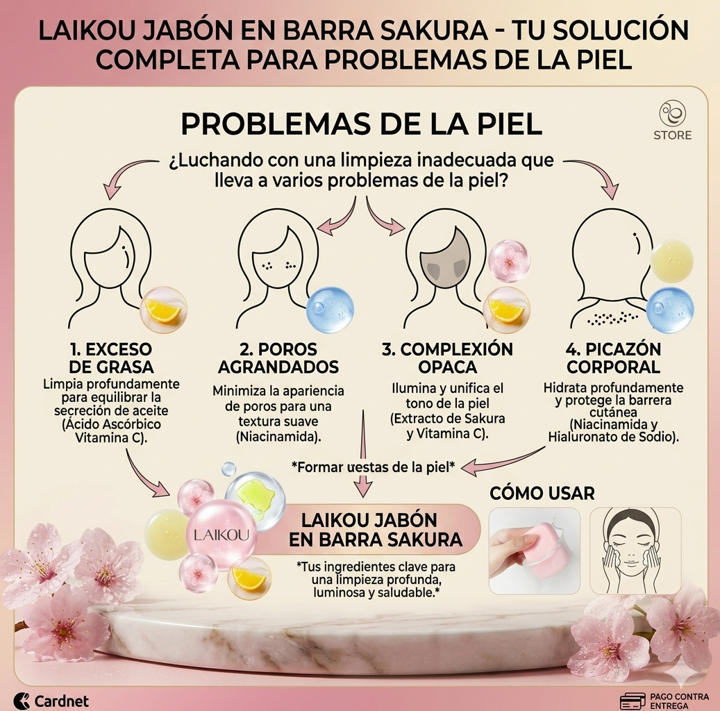 Laikou Sakura Jabón Artesanal: Limpieza Profunda y Protección 99.9%