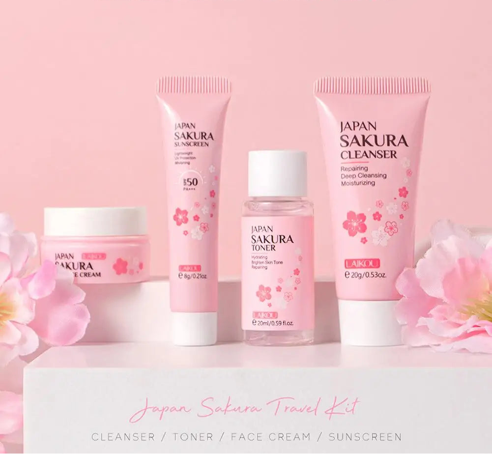 Set de Viaje Sakura Glow: Tu Rutina Completa en 3 ó 4 Pasos