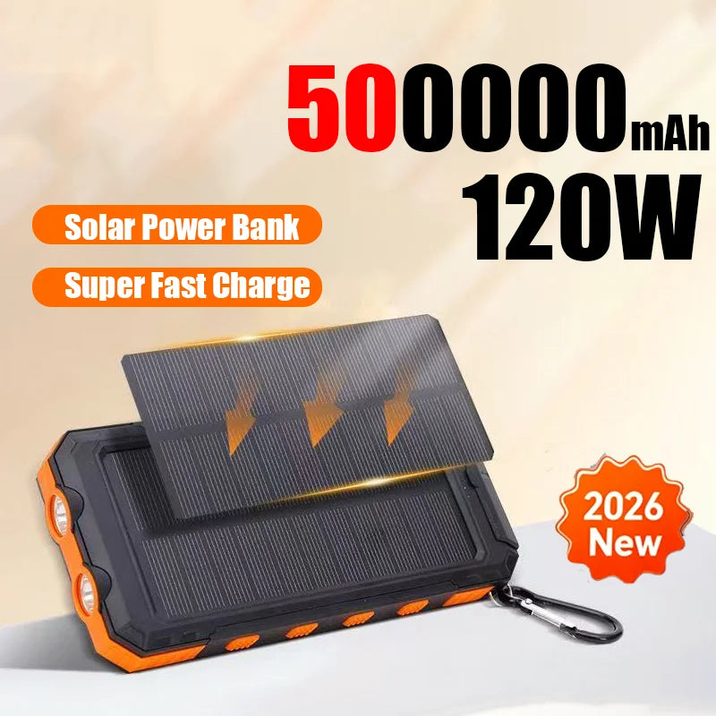 Power Bank Solar 500,000 mAh (Modelo 2026) Carga rápìda