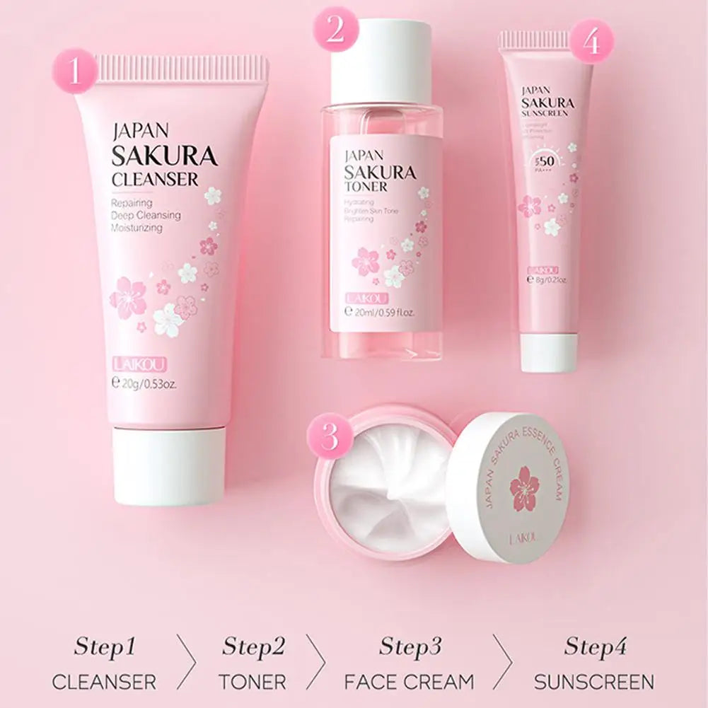 Set de Viaje Sakura Glow: Tu Rutina Completa en 3 ó 4 Pasos