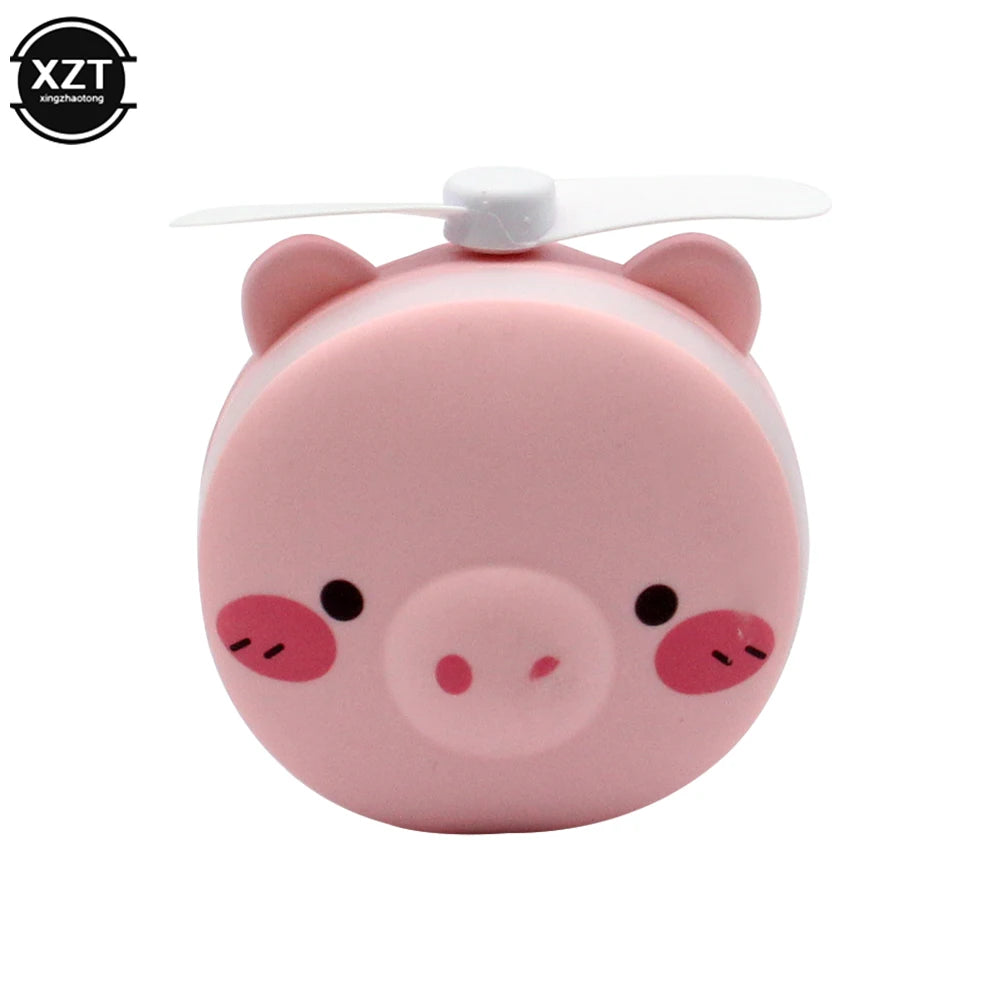 Kawaii Tiernos Mini Abanicos con Luz y Espejo