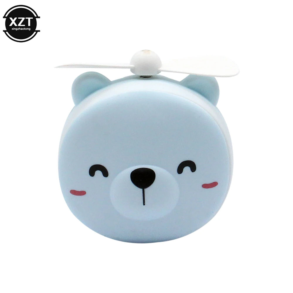 Kawaii Tiernos Mini Abanicos con Luz y Espejo